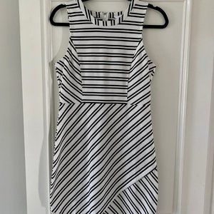 Black and White Striped Bodycon Dress